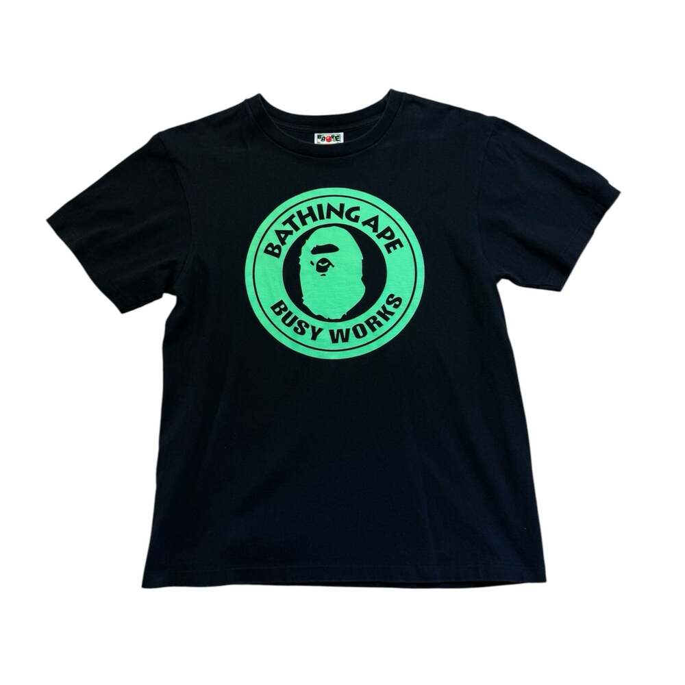 A Bathing Ape BAPE Busy Works Logo T-Shirt Black/Green